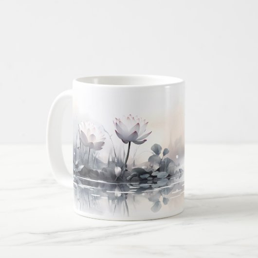 Lotus auf dem Wasser Kaffeetasse (Vorderseite Links)