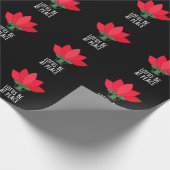 Lotus be at Peace Funny Pflanze Puff Dark BG Geschenkpapier (Ecke)