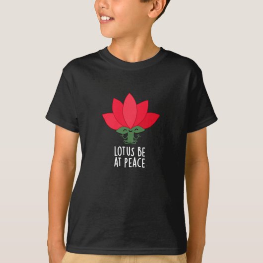 Lotus be at Peace Funny Pflanze Puff Dark BG T-Shirt (Vorderseite)
