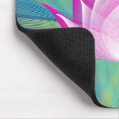 Lotus Black Aquamarin Pink Green Floral Template Mousepad (Ecke)
