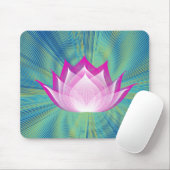 Lotus Black Aquamarin Pink Green Floral Template Mousepad (Mit Mouse)