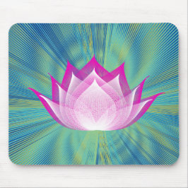Lotus Black Aquamarin Pink Green Floral Template Mousepad