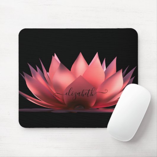 Lotus Black Personalisiert Mousepad (Mit Mouse)