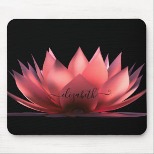 Lotus Black Personalisiert Mousepad