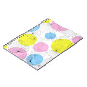 Lotus Blätter Hand gezeichnet Kontur mit farbigen  Notizblock (Linke Seite)