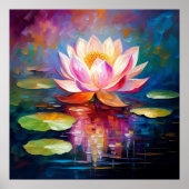 Lotus Bloom: Abstrakte Blumenkunst Poster (Vorne)
