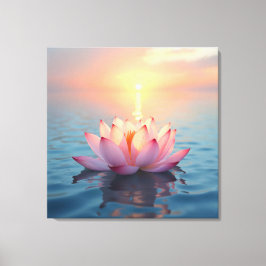 Lotus Blossom bei Sonnenaufgang Leinwanddruck