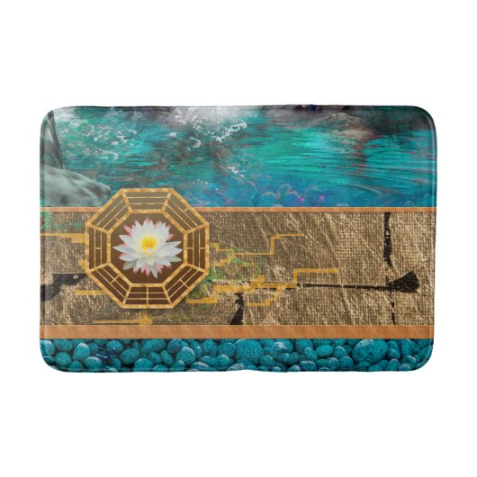 Lotus Blossom Blue Lagoon Badematte (Vorderseite)