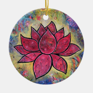 Lotus Blossom Blume mit dem Titel Transcend Keramik Ornament