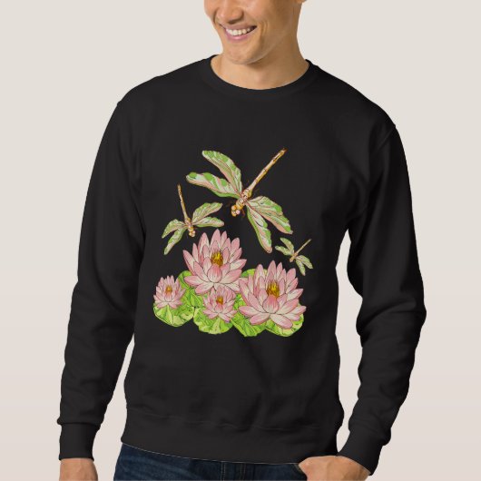 Lotus Blossom Dragonfly Lotus Sweatshirt (Vorderseite)