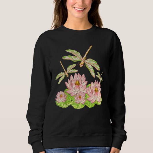 Lotus Blossom Dragonfly Lotus Sweatshirt (Vorderseite)