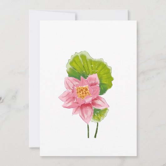 Lotus Blossom elegant mit grünen Blätter Einladung (Vorderseite)