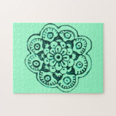 Lotus Blossom (Henna) (Aquamarin) Puzzle (Horizontal)