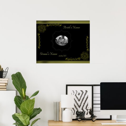 Lotus Blossom (Henna)(Gold) Poster (Heimbüro)