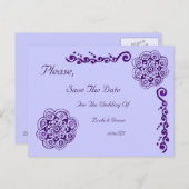 Lotus Blossom (Henna) (Lila) Ankündigungspostkarte (Vorne/Hinten)