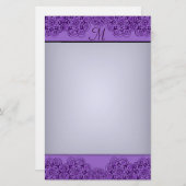 Lotus Blossom (Henna) (Lila) Briefpapier (Vorne/Hinten)