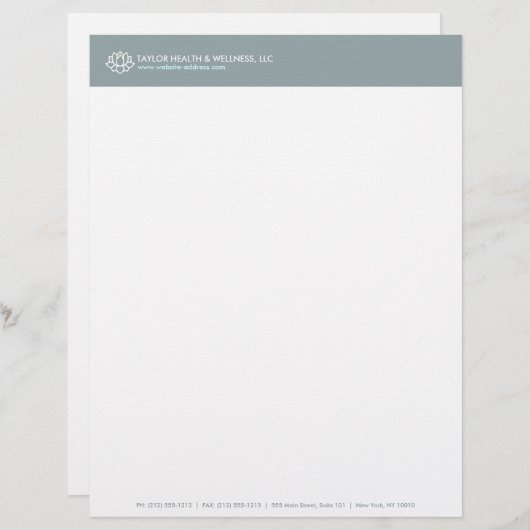 LOTUS BLOSSOM LOGO for HEALTY/WELLNESS Letterhead Briefkopf (Vorne/Hinten)