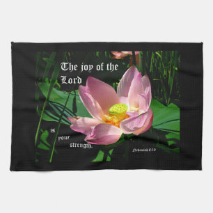 Lotus Blossom Nehemiah 8:10 Geschirrtuch