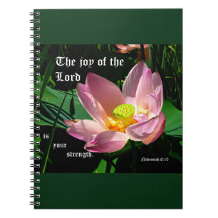 Lotus Blossom Nehemiah 8:10 Notizblock