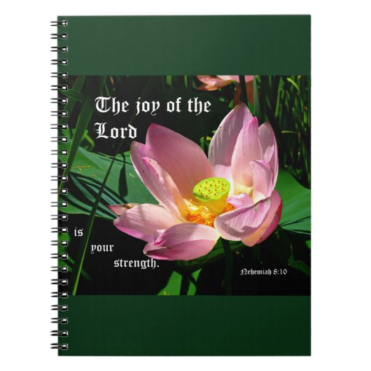 Lotus Blossom Nehemiah 8:10 Notizblock (Vorderseite)