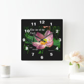 Lotus Blossom Nehemiah 8:10 Quadratische Wanduhr (Zuhause)