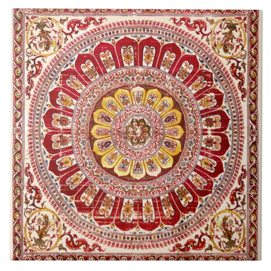 Lotus Blossom Petal aus dem alten Indien Fliese (Vorderseite)