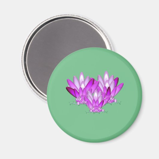 Lotus blossom pink auf grünem Meeresgrund Magnet (Vorderseite/Rückseite)