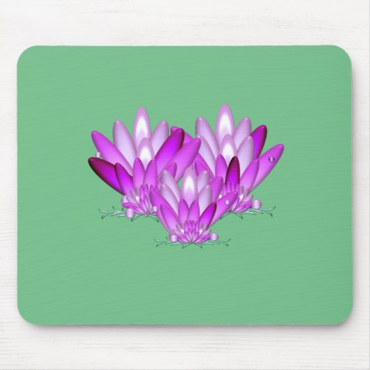 Lotus blossom pink auf grünem Meeresgrund Mousepad (Vorne)