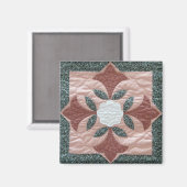 Lotus Blossom Quilt Magnet (Vorderseite/Rückseite)