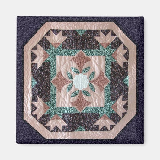 Lotus Blossom Quilt Magnet (Vorne)