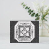 Lotus Blossom Quilt Postkarte (Stehend Vorderseite)