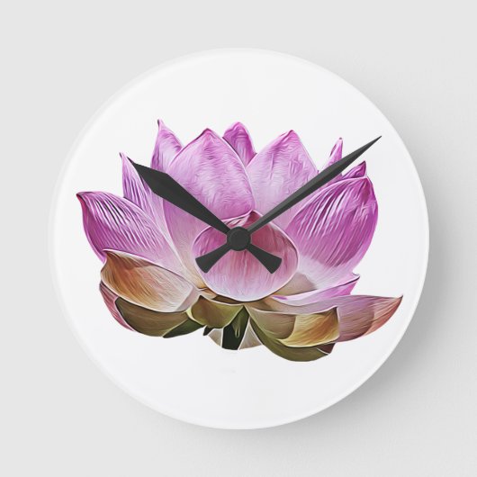 Lotus blossom runde wanduhr (Vorderseite)