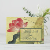 Lotus Blossom Wedding Einladung (Stehend Vorderseite)