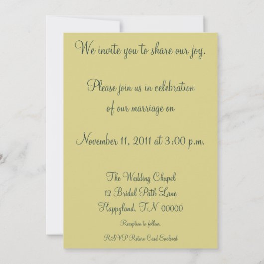 Lotus Blossom Wedding Einladung (Rückseite)