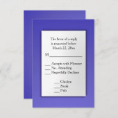 Lotus Blue UAWG mit Menü RSVP Karte (Vorne/Hinten)