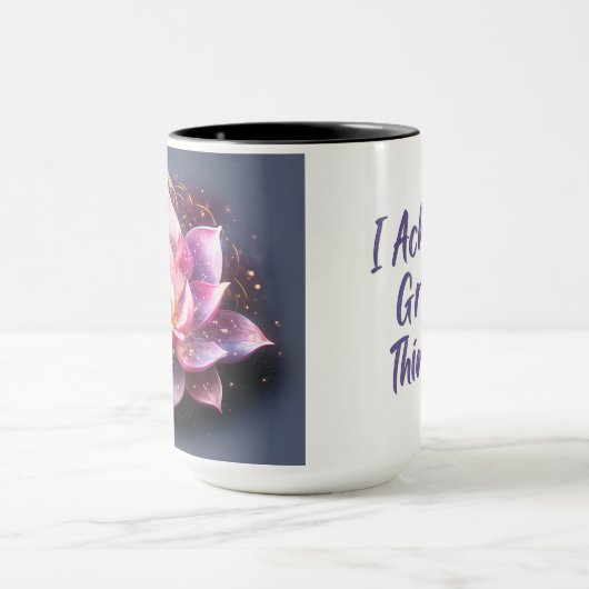 Lotus Blume Affirmation I erreicht Großes Tasse (Zentrum)