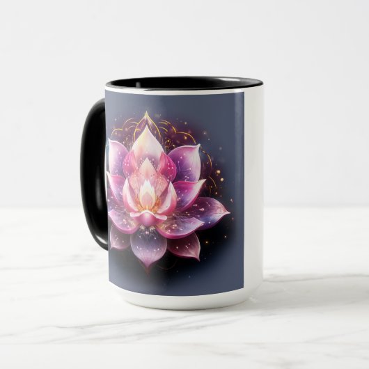 Lotus Blume Affirmation I erreicht Großes Tasse (Vorderseite Links)