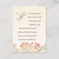 Lotus Blume and Dragon Fly Book Request Card