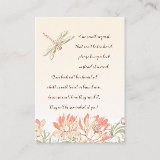 Lotus Blume and Dragon Fly Book Request Card Begleitkarte (Vorderseite)