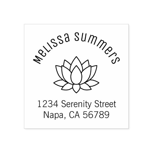 Lotus-Blume-Angegebene Adresse Gummistempel (Prägung)