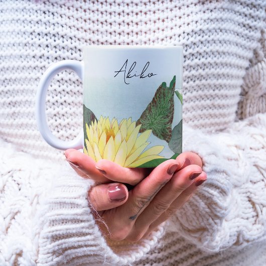 Lotus Blume Antike Japanische Schrift Name Kaffeetasse