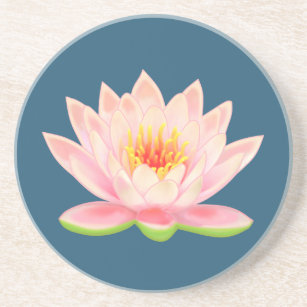 Lotus Blume auf blauem Untersetzer