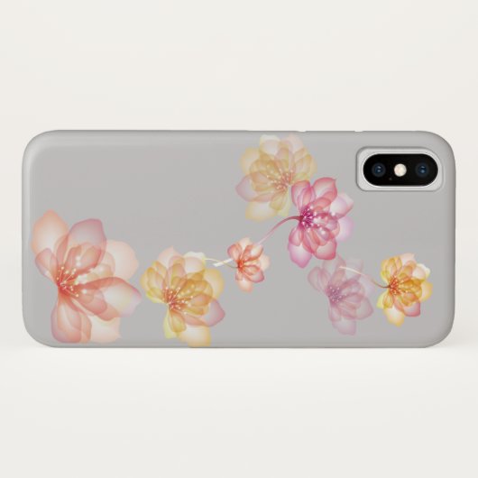 Lotus-Blume auf grau Case-Mate iPhone Hülle (Rückseite (Horizontal))