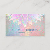 Lotus Blume auf Pastellfarben Glitzer Visitenkarte (Vorderseite)