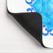 Lotus-Blume aus blauem Glas, Gezeichnet mit Om-Mus Mousepad (Ecke)