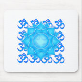 Lotus-Blume aus blauem Glas, Gezeichnet mit Om-Mus Mousepad (Vorne)