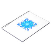 Lotus-Blume aus blauem Glas, Gezeichnet mit Om-Mus Notizblock (Linke Seite)