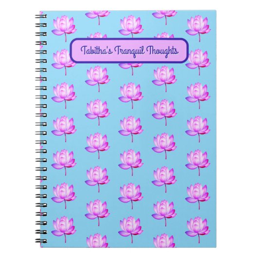 Lotus Blume Baby Blue Background Notebook Notizblock (Vorderseite)