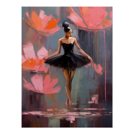 Lotus Blume Ballerina Poster (Vorderseite)