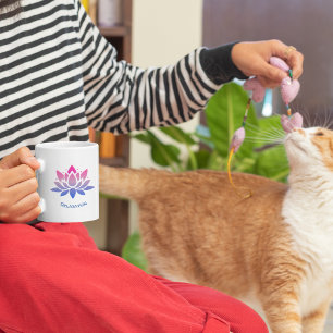 Lotus Blume benutzerdefinierter Text-Yoga Kaffeetasse